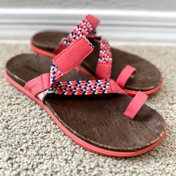 MERRELL | Around Town Sunvue Post Sandals Coral Pink Multicolor | Women’s Size 9 - Picture 1 of 7
